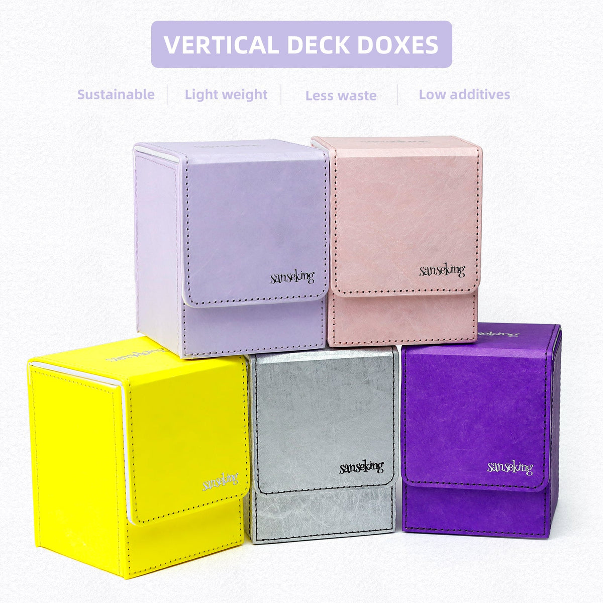 TCG Deck Box Fits 100+ yvek® (Vertical,Light Purple)