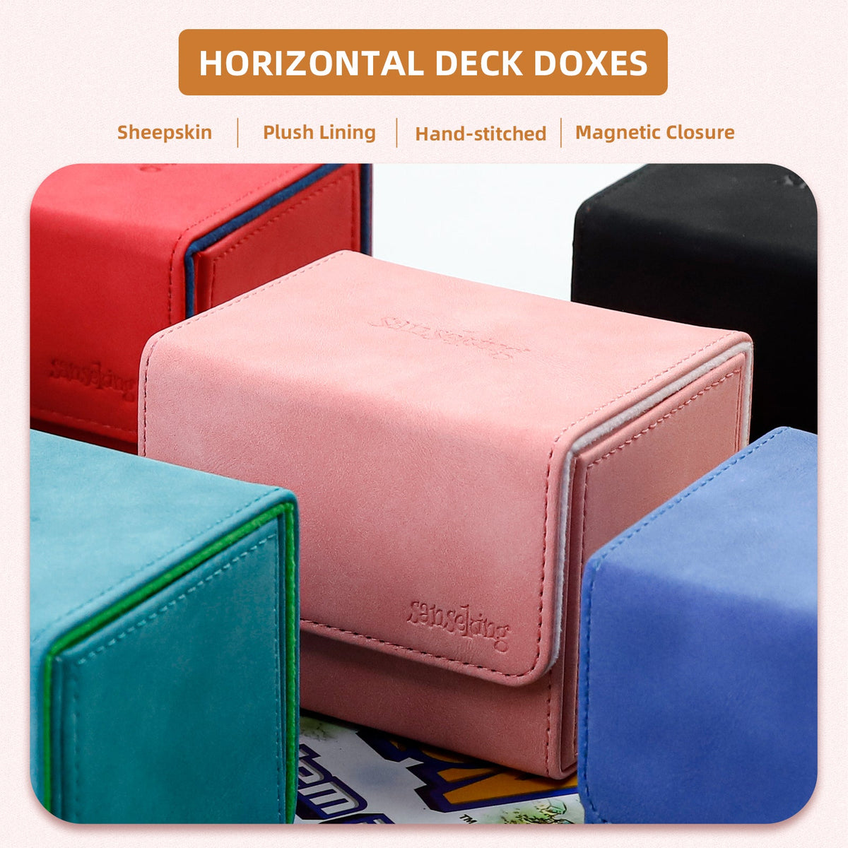 Leather Deck Box for TCG (Horizontal,Brown)