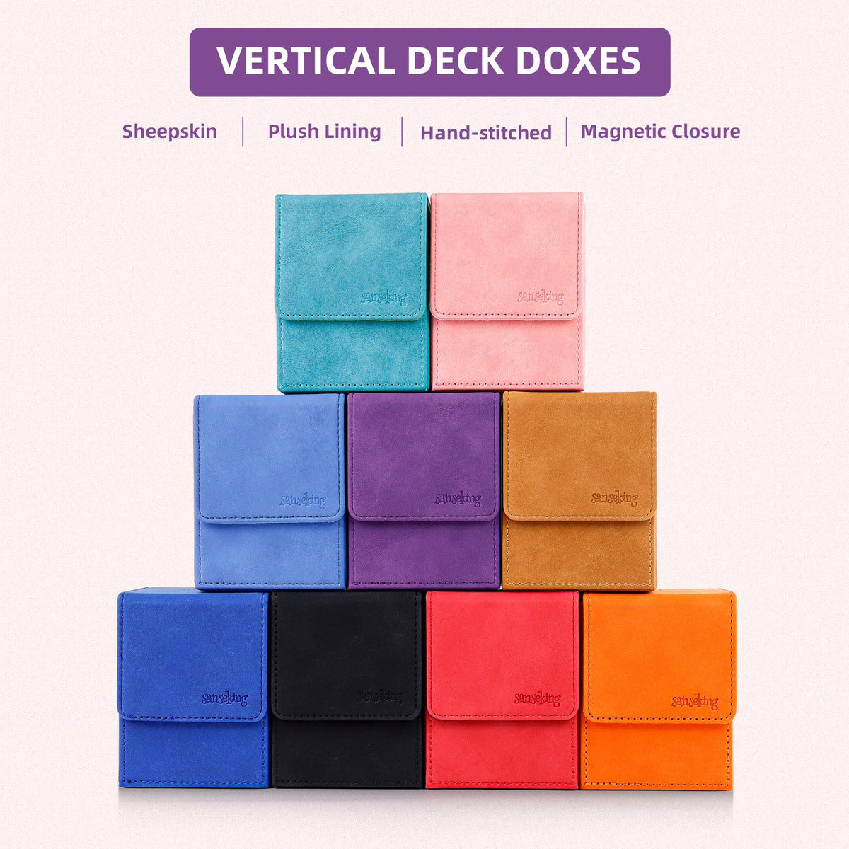 Leather Deck Box for TCG (Vertical,Purple)