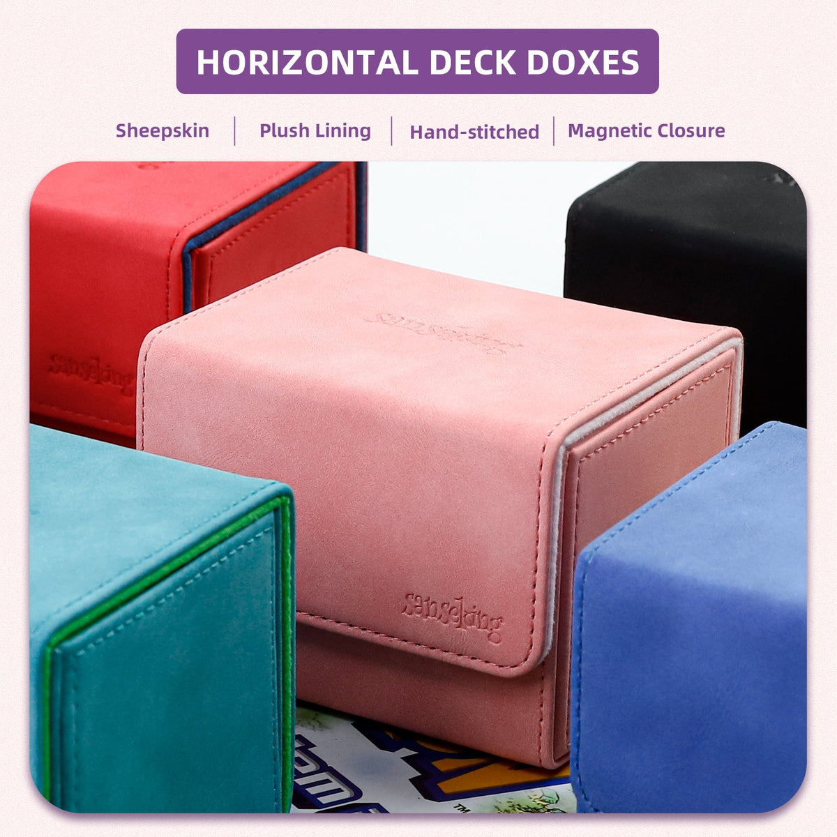 Leather Deck Box for TCG (Horizontal,Purple)