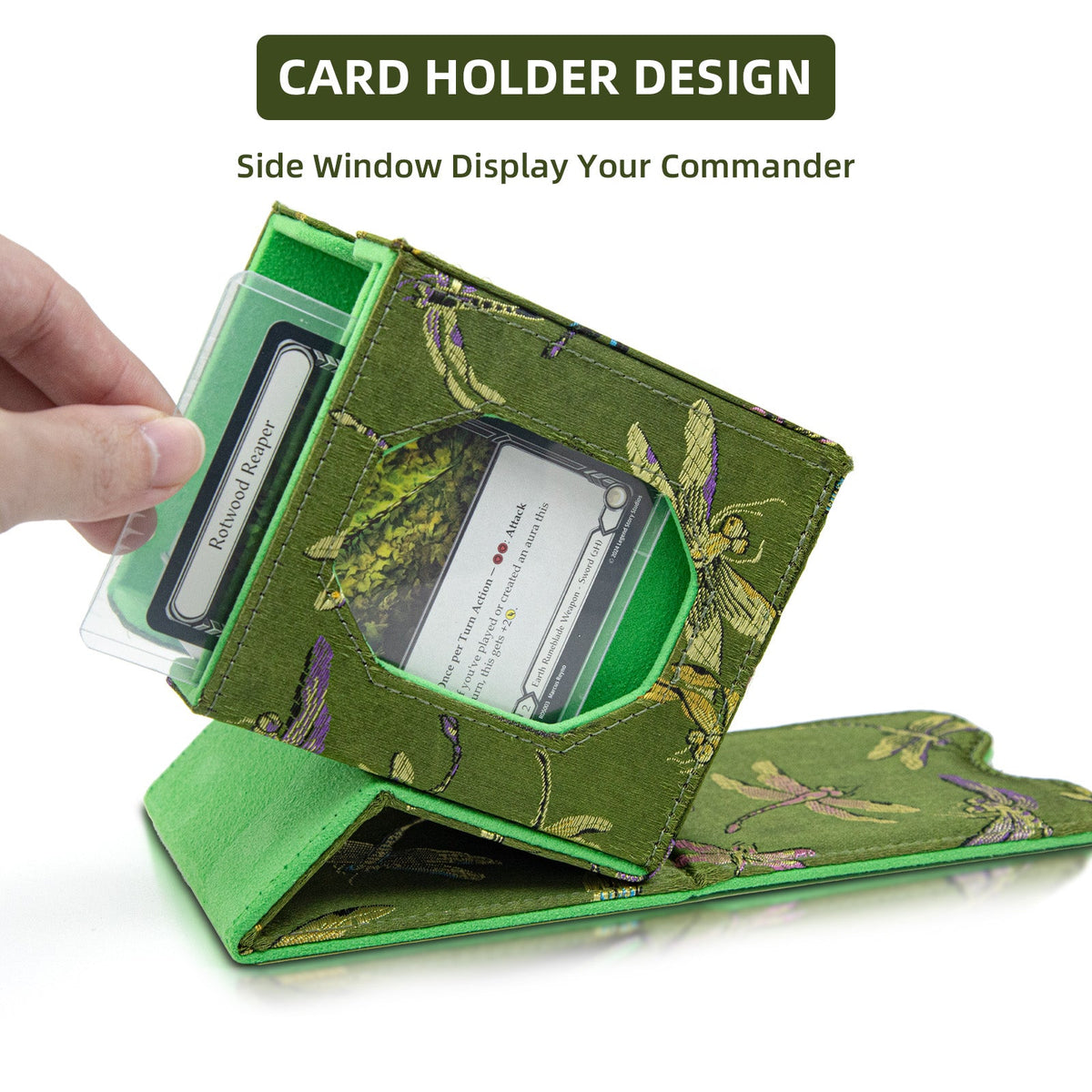 Satin Deck Box Fits 100+ (Dark Green)