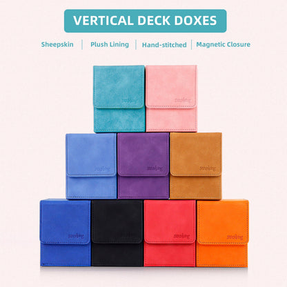 Leather Deck Box for TCG (Vertical,Cyan)