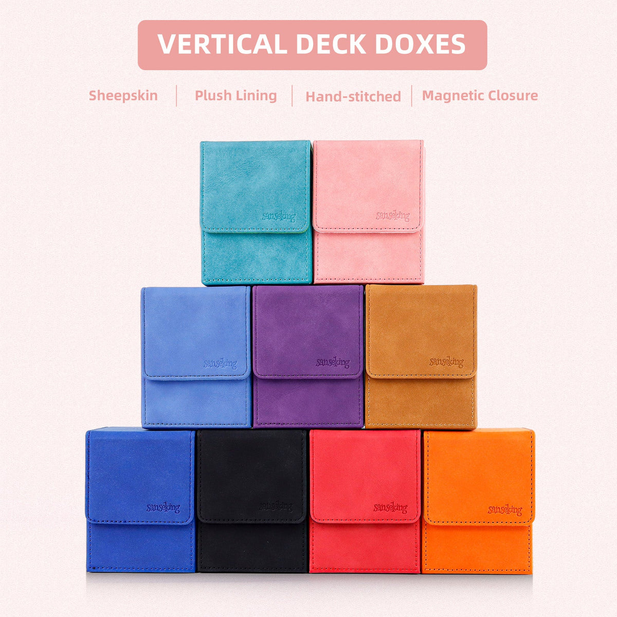 Leather Deck Box for TCG (Vertical,Pink)