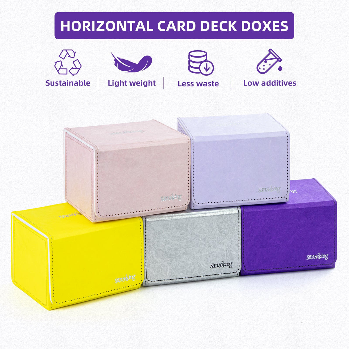 TCG Deck Box Fits 100+ yvek® (Horizontal,Purple)