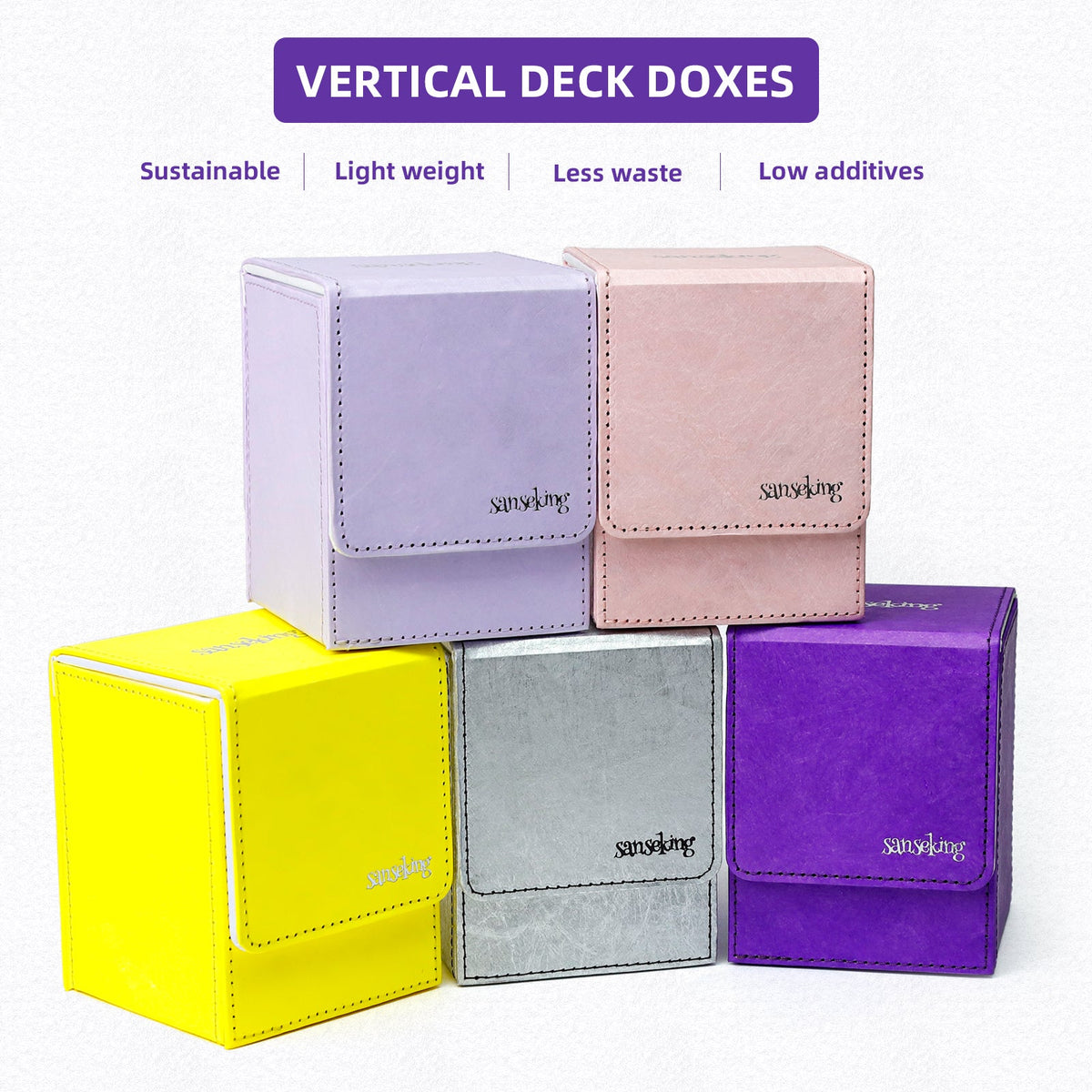 TCG Deck Box Fits 100+ yvek® (Vertical,Purple)