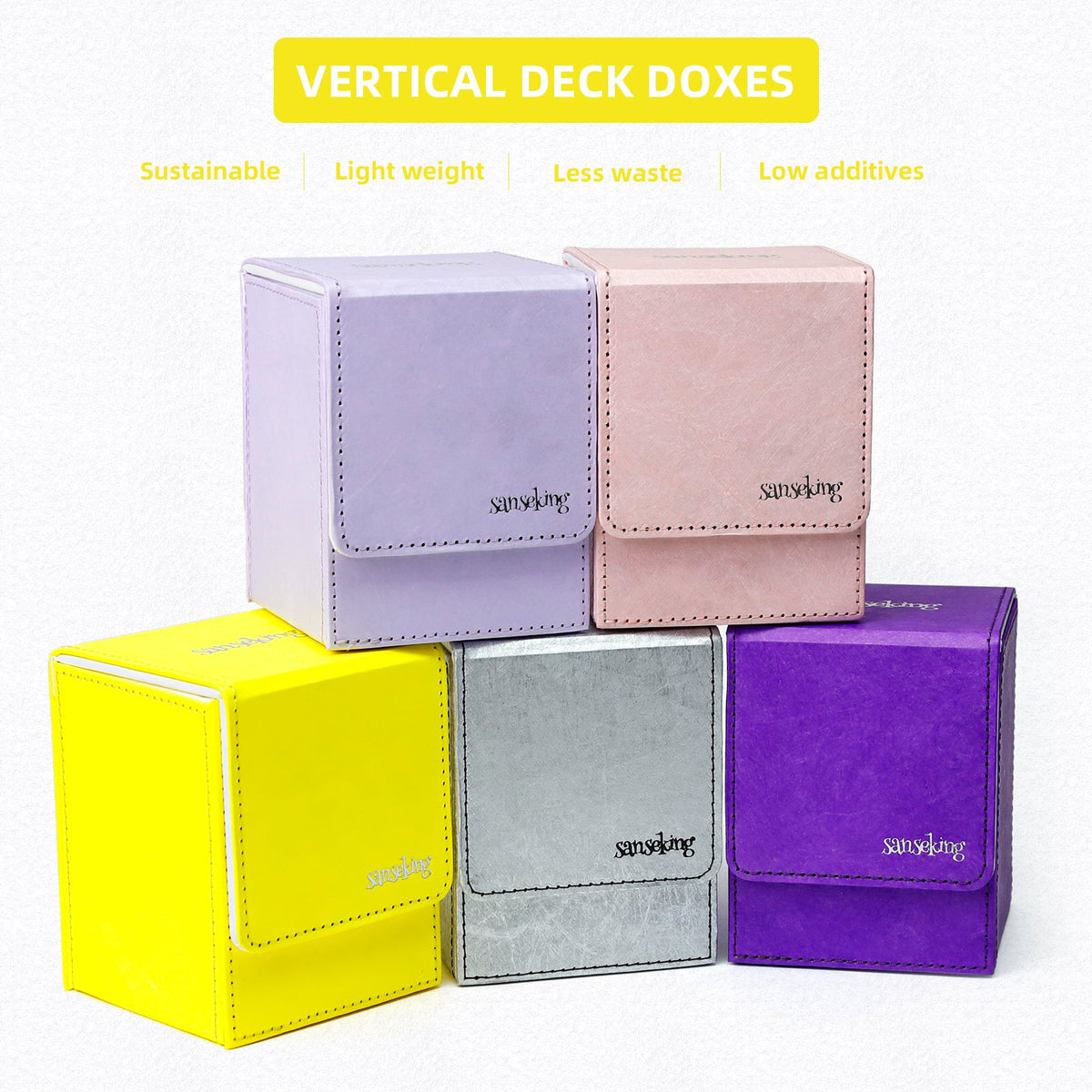 TCG Deck Box Fits 100+ yvek® (Vertical,Yellow)
