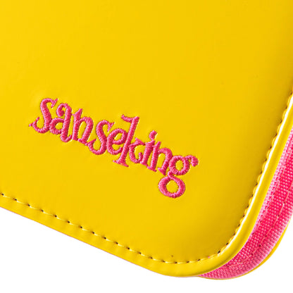 Coral Binder Series PU Leather Zipper 9-Pocket Coral Yellow