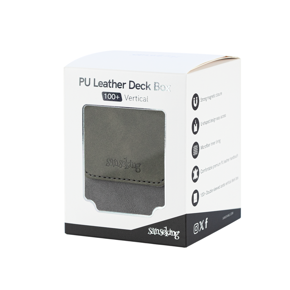 Color-Block Pu Deck Box Grey with 1 Divider