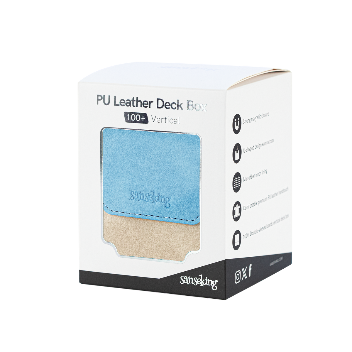 Color-Block Pu Deck Box Blue with 1 Divider
