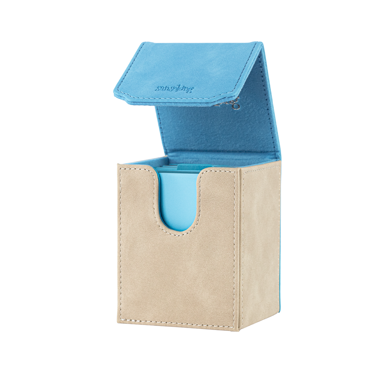 Color-Block Pu Deck Box Blue with 1 Divider