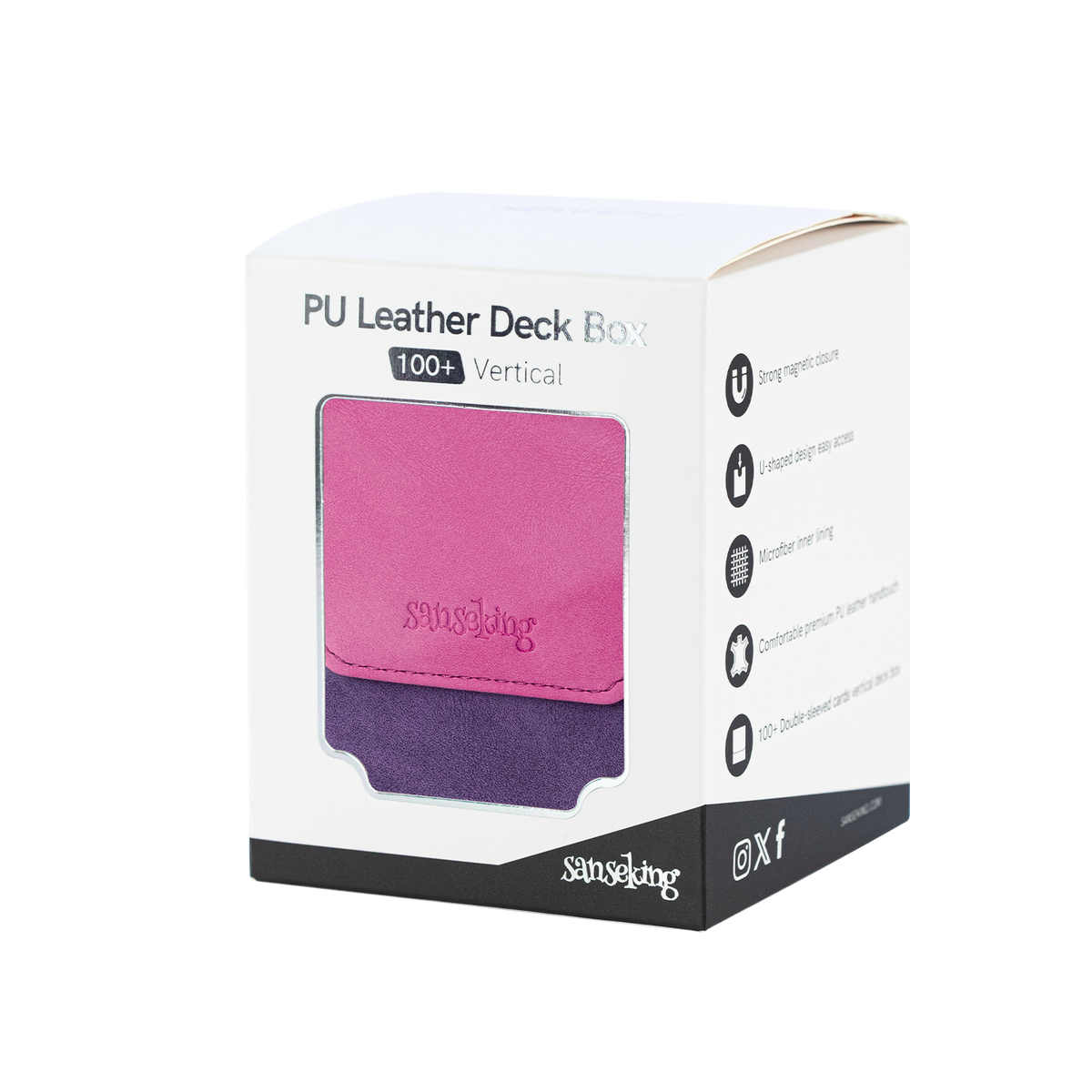 Color-Block Pu Deck Box Chic Red with 1 Divider