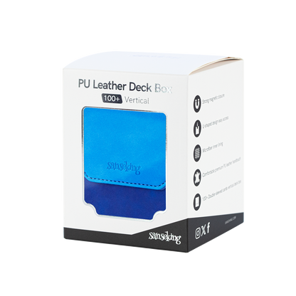 Color-Block Pu Deck Box Dark Blue with 1 Divider