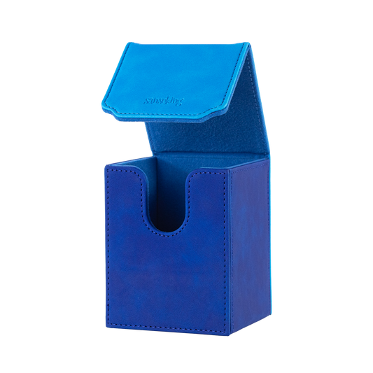 Color-Block Pu Deck Box Dark Blue with 1 Divider