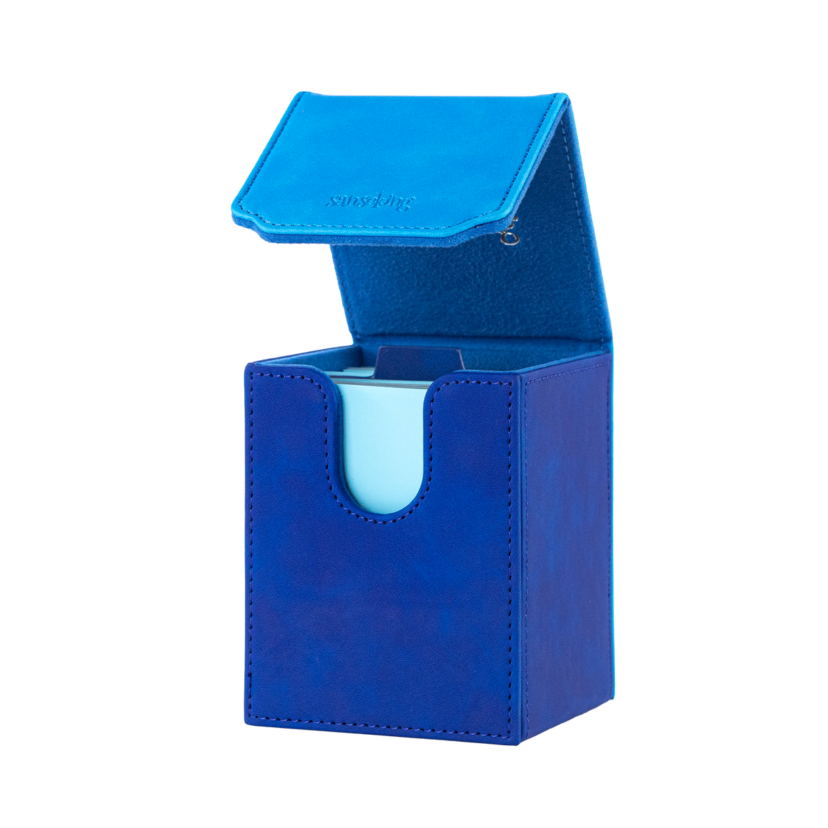 Color-Block Pu Deck Box Dark Blue with 1 Divider
