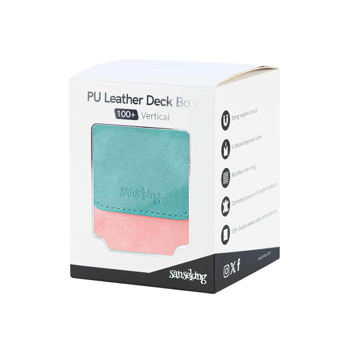 Color-Block Pu Deck Box Mint Green with 1 Divider
