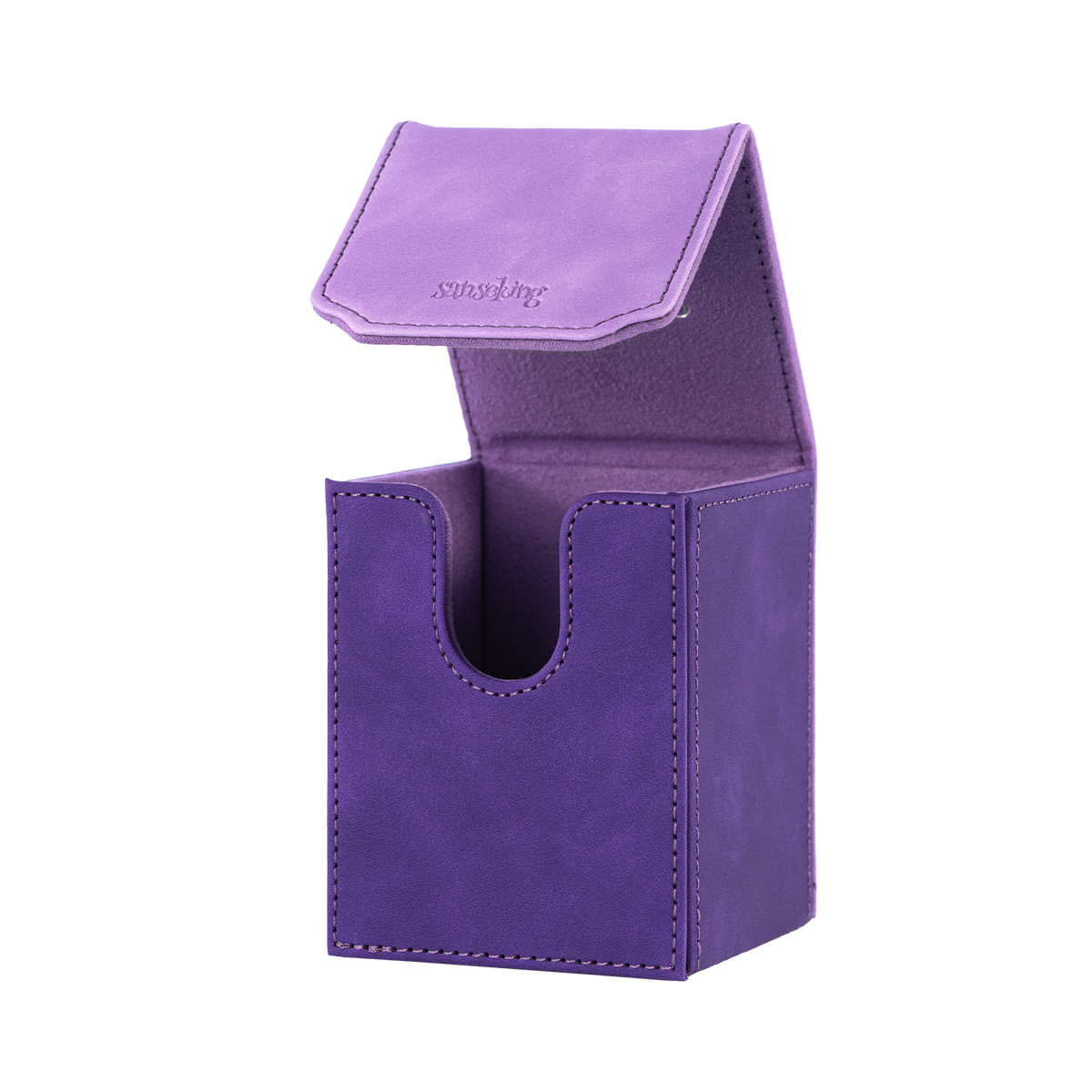 Color-Block Pu Deck Box Purple with 1 Divider