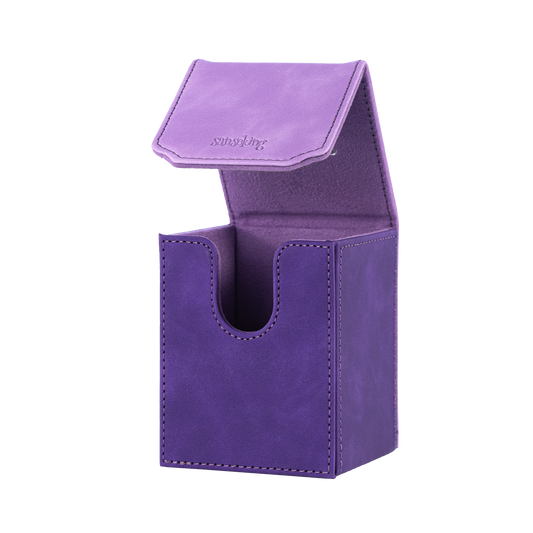 Color-Block Pu Deck Box Purple with 1 Divider