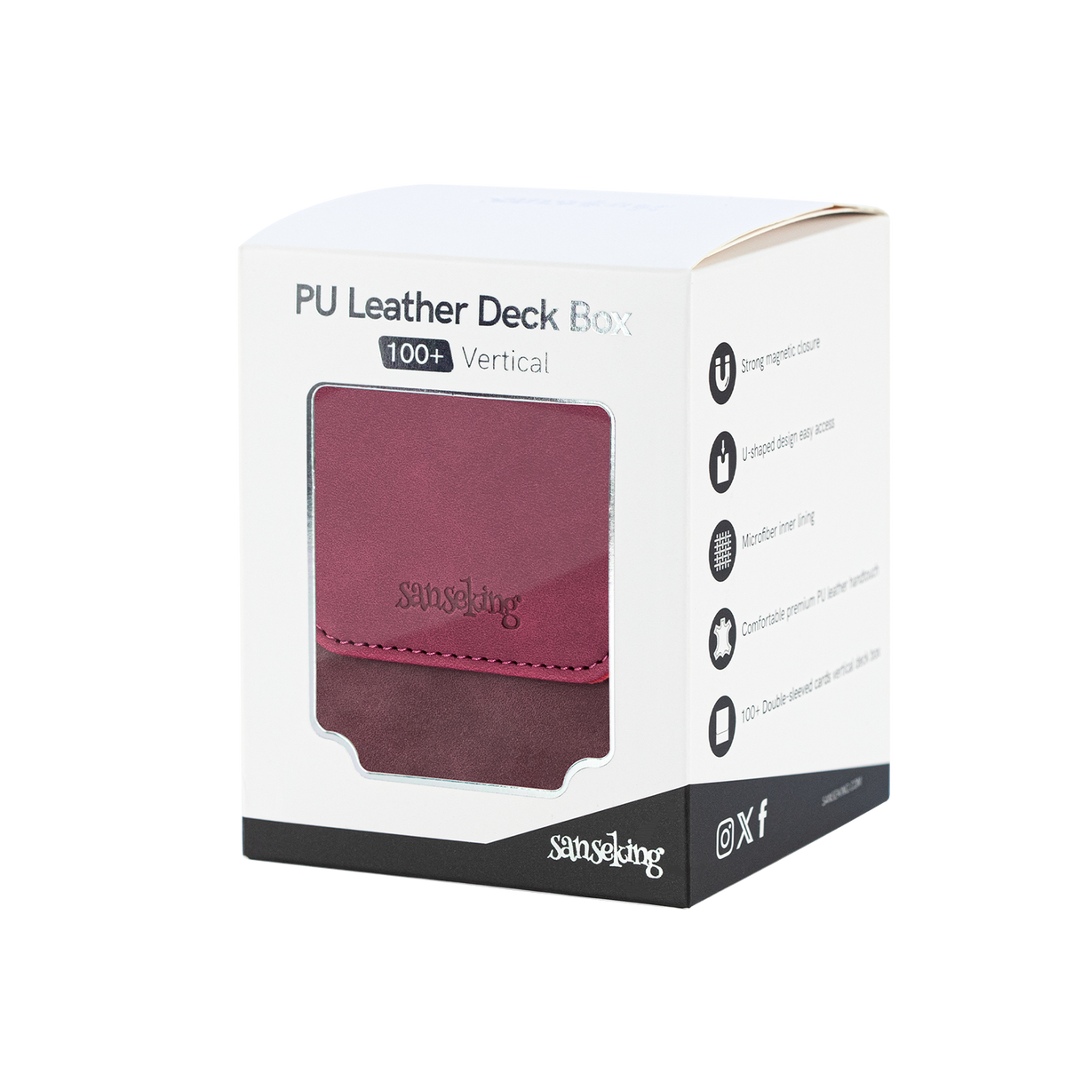 Color-Block Pu Deck Box Red with 1 Divider