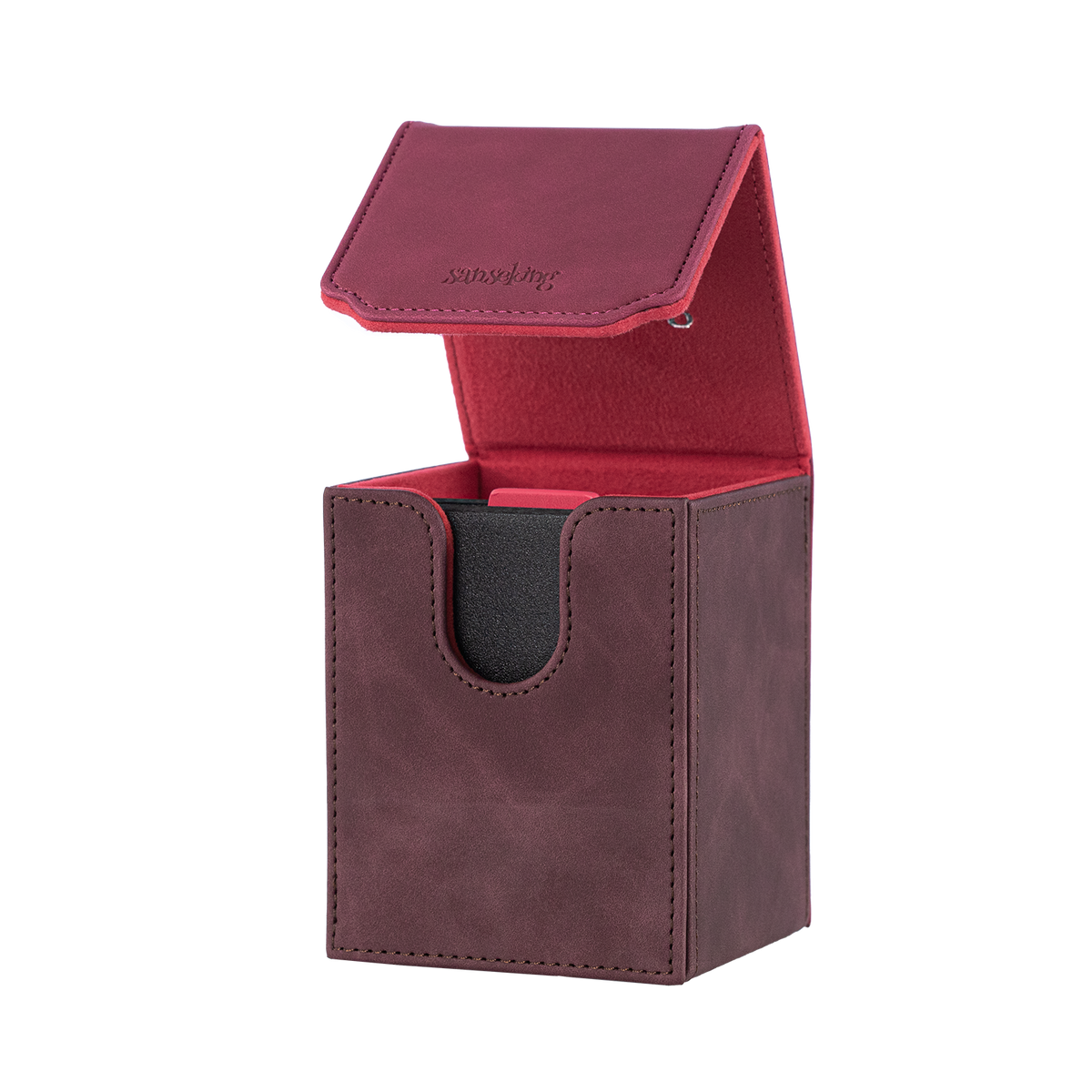 Color-Block Pu Deck Box Red with 1 Divider