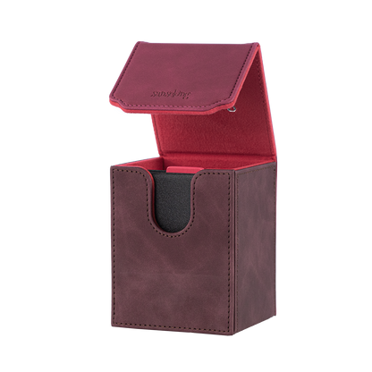 Color-Block Pu Deck Box Red with 1 Divider