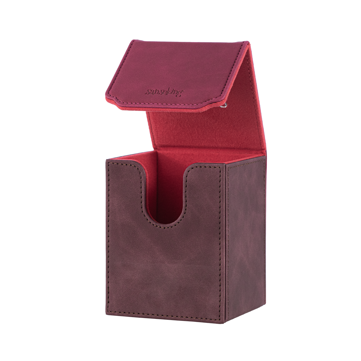 Color-Block Pu Deck Box Red with 1 Divider
