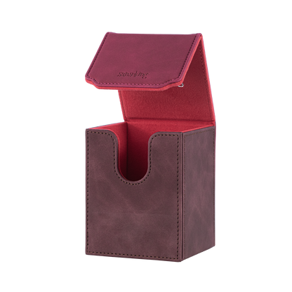 Color-Block Pu Deck Box Red with 1 Divider