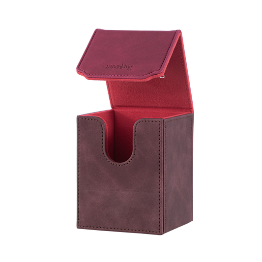 Color-Block Pu Deck Box Red with 1 Divider