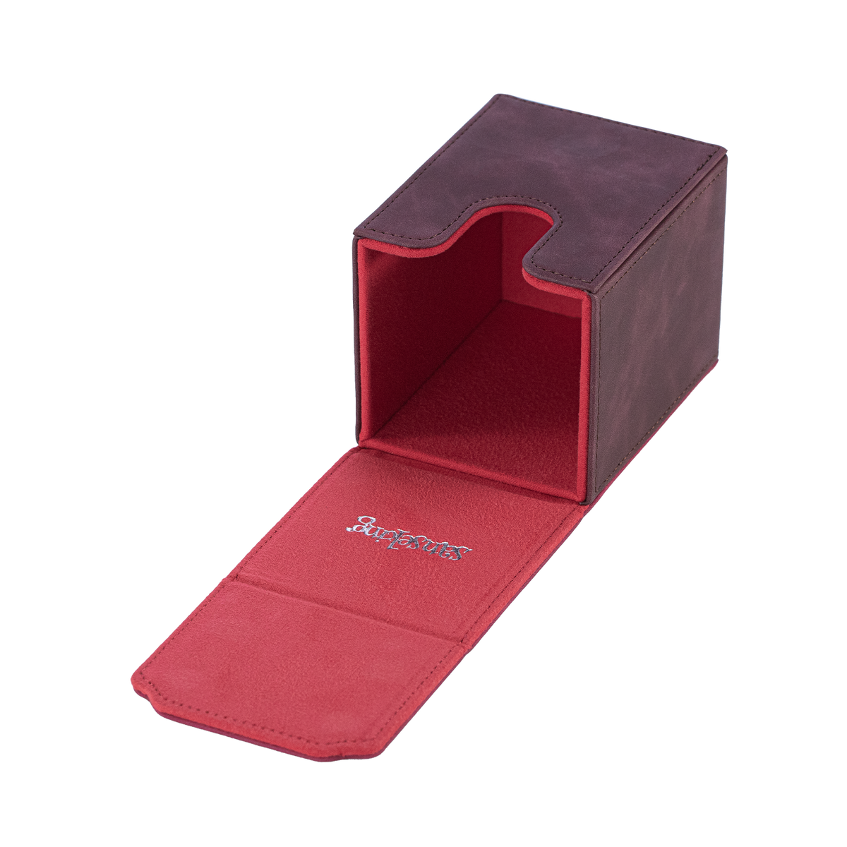 Color-Block Pu Deck Box Red with 1 Divider