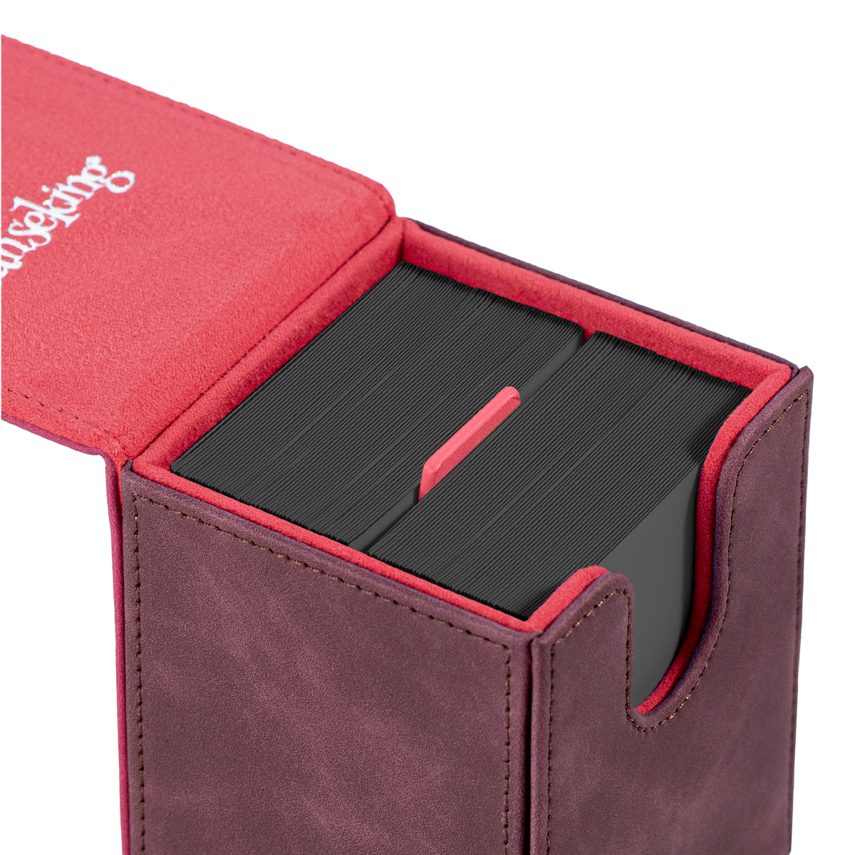 Color-Block Pu Deck Box Red with 1 Divider