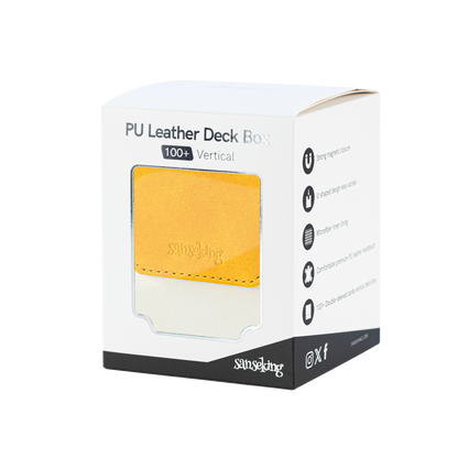 Color-Block Pu Deck Box Yellow with 1 Divider