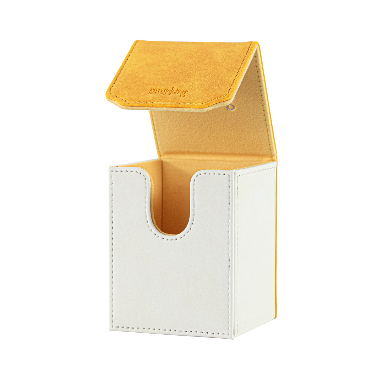 Color-Block Pu Deck Box Yellow with 1 Divider