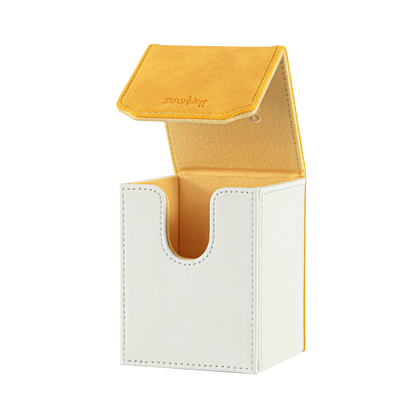 Color-Block Pu Deck Box Yellow with 1 Divider