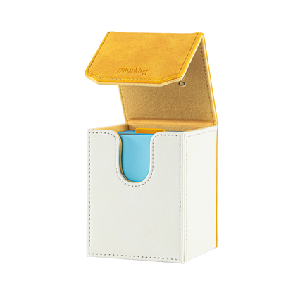 Color-Block Pu Deck Box Yellow with 1 Divider