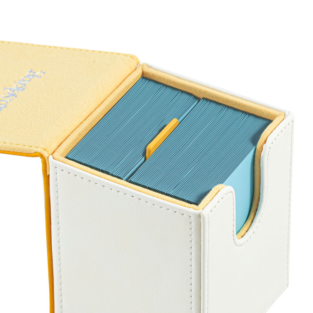 Color-Block Pu Deck Box Yellow with 1 Divider