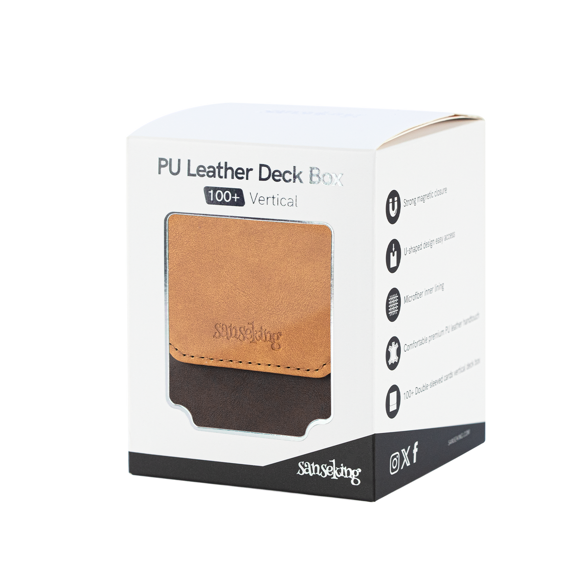 Color-Block Pu Deck Box Brown with 1 Divider