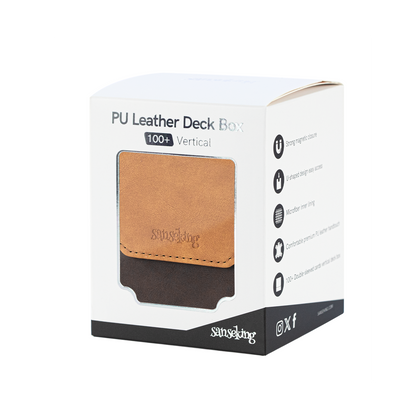 Color-Block Pu Deck Box Brown with 1 Divider