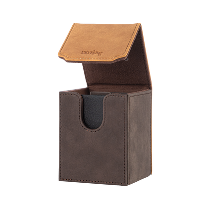 Color-Block Pu Deck Box Brown with 1 Divider