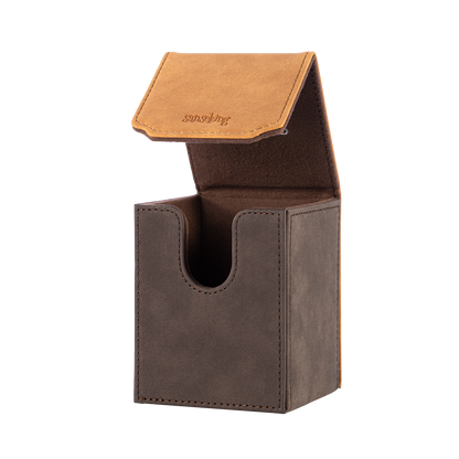 Color-Block Pu Deck Box Brown with 1 Divider