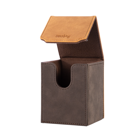Color-Block Pu Deck Box Brown with 1 Divider