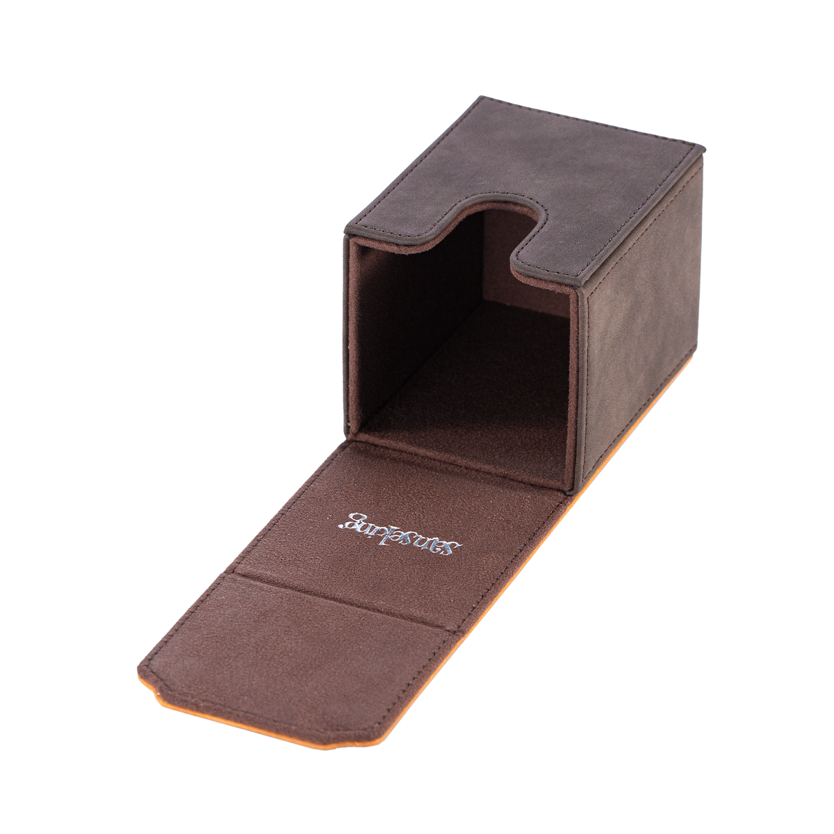 Color-Block Pu Deck Box Brown with 1 Divider