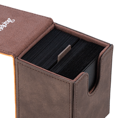 Color-Block Pu Deck Box Brown with 1 Divider