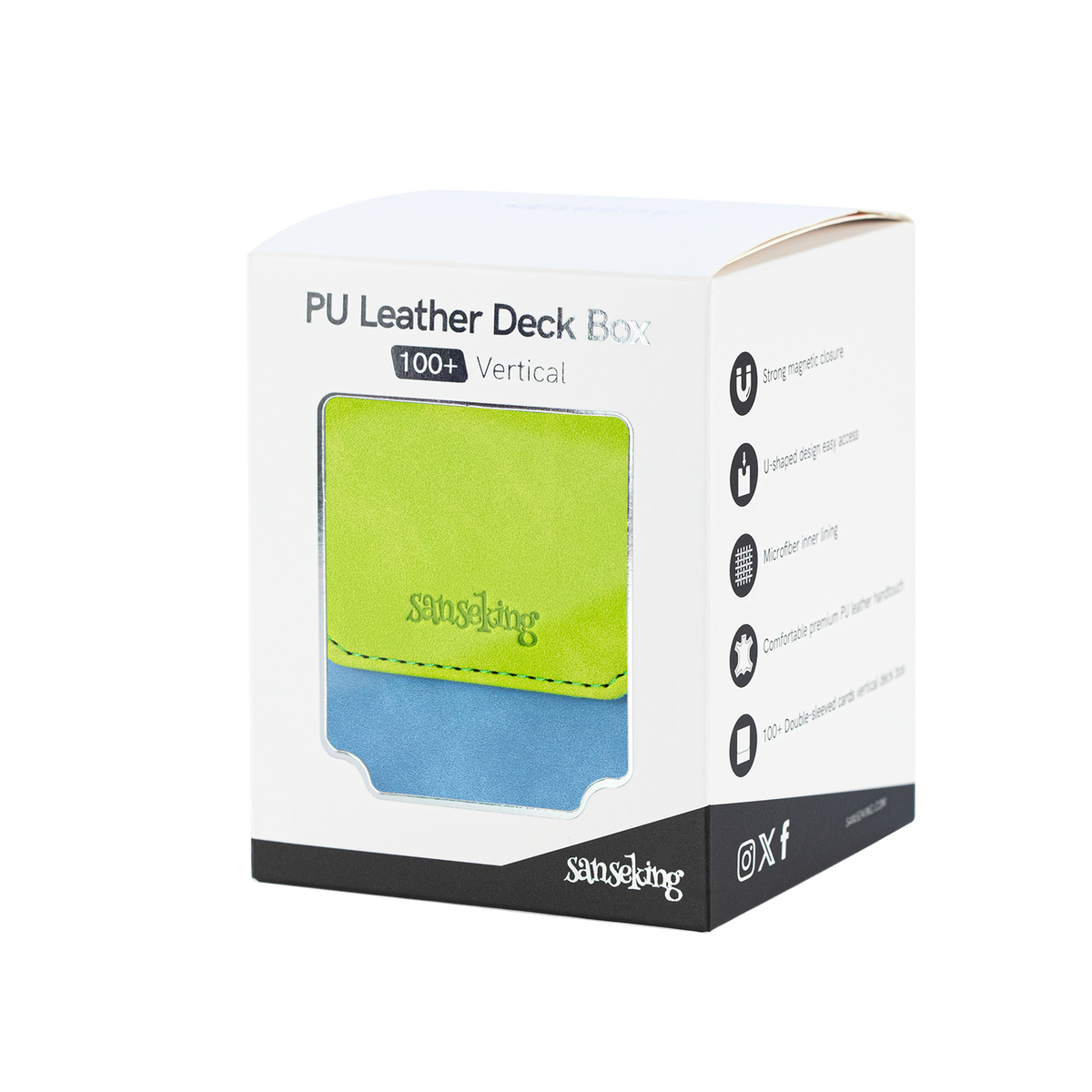 Color-Block Pu Deck Box Green with 1 Divider