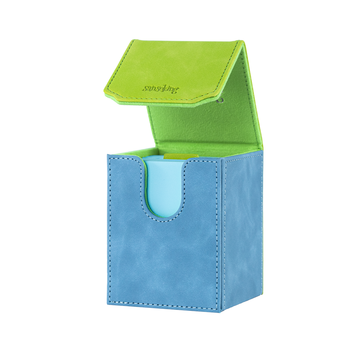 Color-Block Pu Deck Box Green with 1 Divider