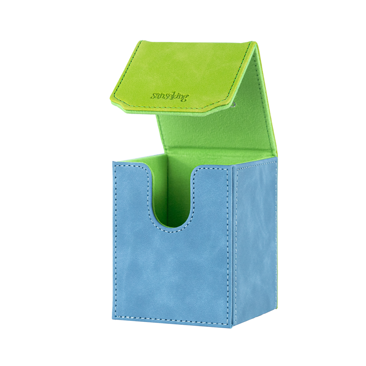 Color-Block Pu Deck Box Green with 1 Divider