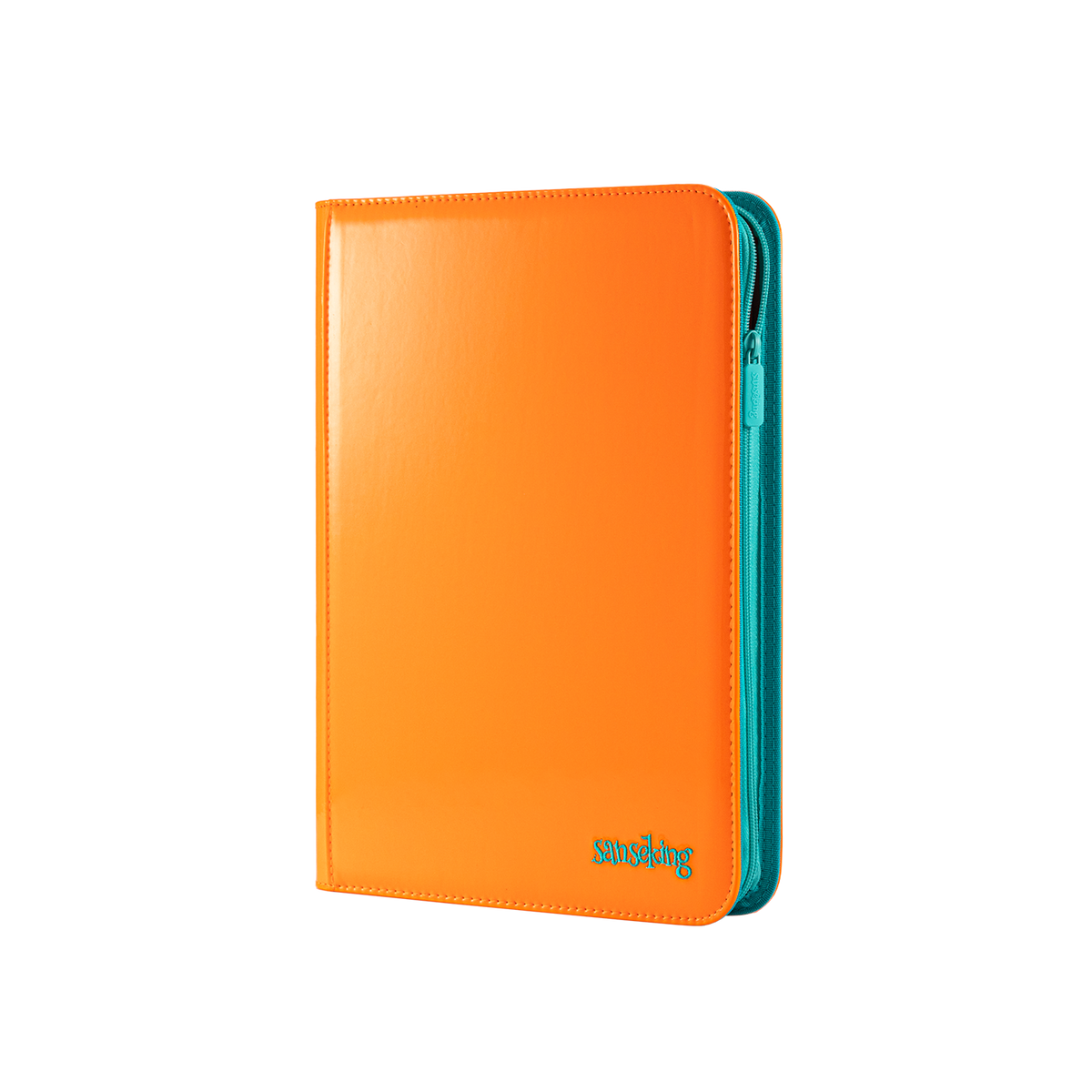 Coral Binder Series PU Leather Zipper 9-Pocket Coral Orange