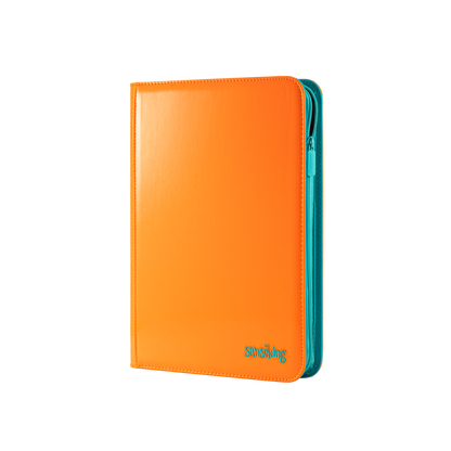 Coral Binder Series PU Leather Zipper 9-Pocket Coral Orange