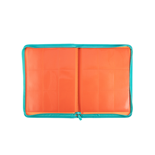 Coral Binder Series PU Leather Zipper 9-Pocket Coral Orange