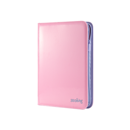 Coral Binder Series - PU Leather Zipper 9-Pocket Coral Pink