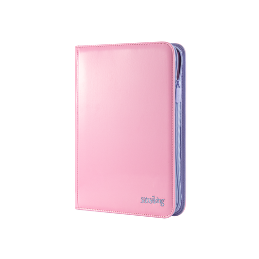 Coral Binder Series - PU Leather Zipper 9-Pocket Coral Pink