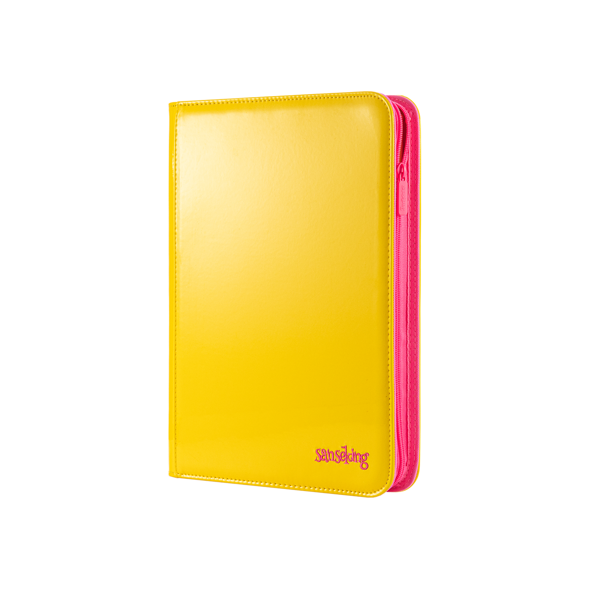 Coral Binder Series PU Leather Zipper 9-Pocket Coral Yellow
